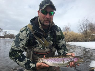 Guide Drew Gross Rainbow Caught on the Colorado River on a Copper King Nymph