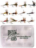 Attractor Dry Flies Collection- 12 Trout Flies + Fly Box