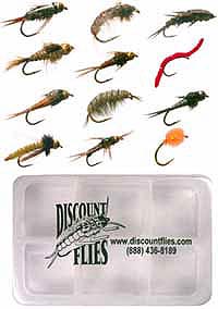 Nymph Fly Collection - 12 Trout Flies + Fly Box