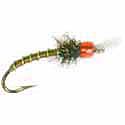 Rojo Midge - Green: half dozen flies