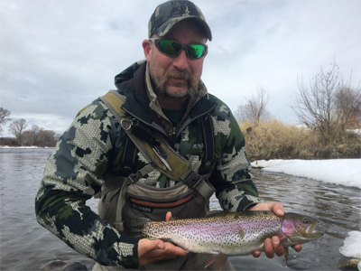 Guide Drew Gross Rainbow Caught on the Colorado River on a Copper King Nymph