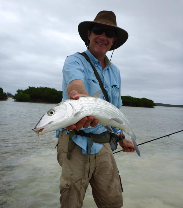Bonefish caught on Jon Andrew's UVader Bonefish Fly, DIY Bonefishing, Bahamas