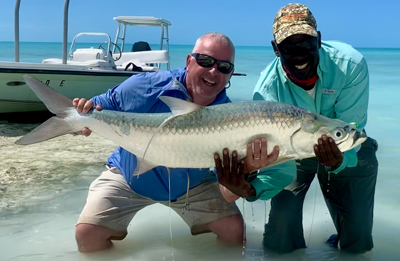 Bump Williams Tarpon on Chartreuse and White Clouser Minnow