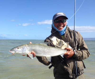 Capt. Clay Ching swears by a Squimp for big Maui Bonefish. This fly has proven difficult to keep stocked and available because Clay is right.