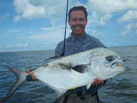Craig Cain from Colorado Springs, Colorado caught this monster permit on a Kwabbit while fishing the northern shore of Cozumel, Mexico.