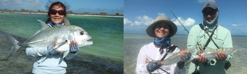 Jean and Wilbur Catabay flyfishing Christmas Island