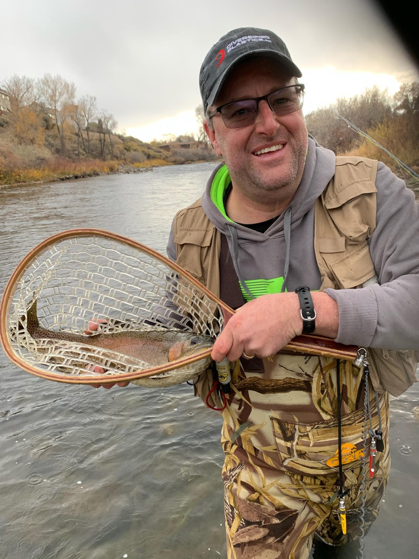 Tom with a Rainbow Trout