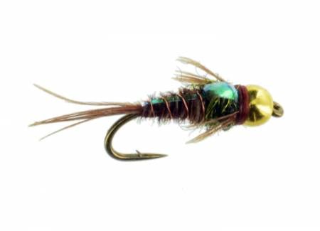 1 Doz Bead Head Flash Back Pheasant Tail Mayfly Nymph Flies-Mustad Signature 