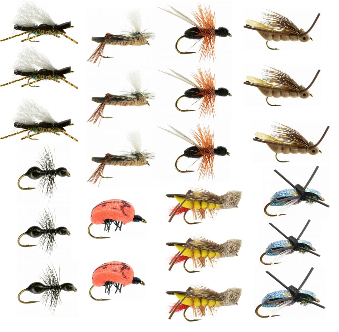 Terrestrial Collection 23 Flies + Fly Box Fly Fishing Flies For Less