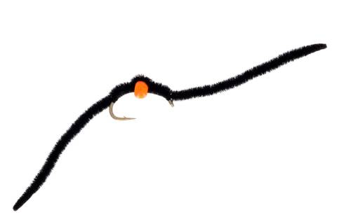 San Juan Worm -  Black Orange Bead