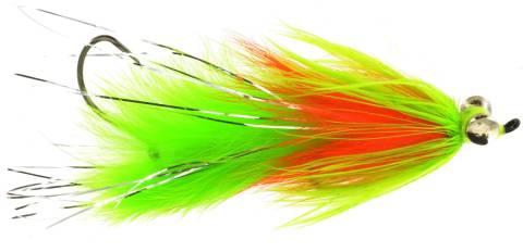 Articulated Hareball Leech - Chartreuse & Orange