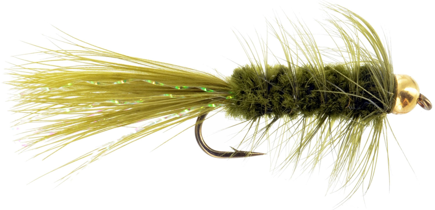per 3 Woolly Bugger Olive Bead Head Size 6 