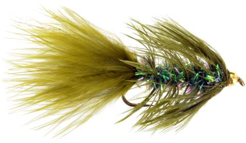 Beadhead Crystal Schlappen Bugger - Olive