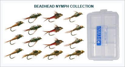 Bead Head Nymph Collection: 15 Flies + Fly Box