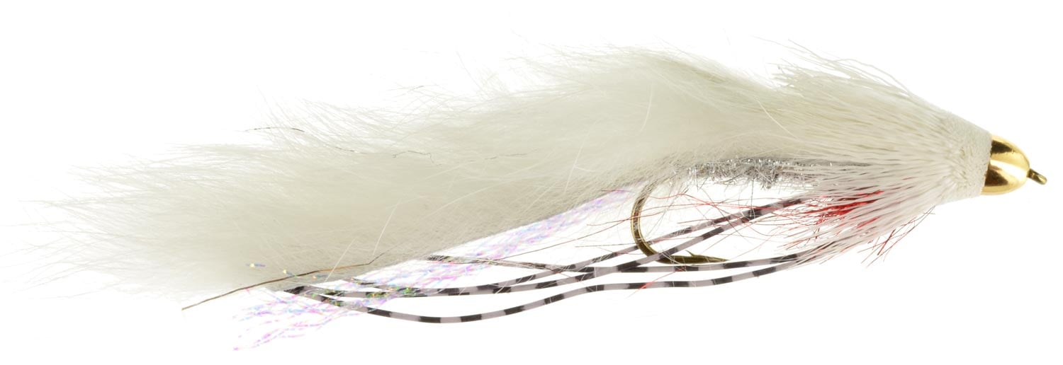 Conehead Zuddler - White, Fly Fishing Flies For Less
