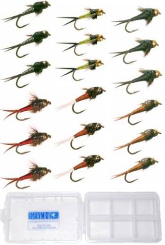 Copper John Fly Collection: 18 Flies + Fly Box