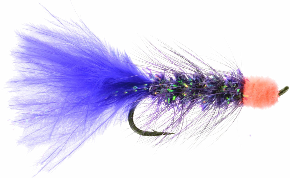 Egg Sucking Crystal Leech Purple w/ salmon egg Fly Fishing Flies