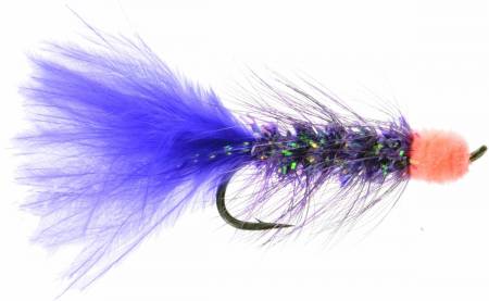 Egg Sucking Crystal Leech - Purple w/ salmon egg, Fly Fishing Flies For  Less