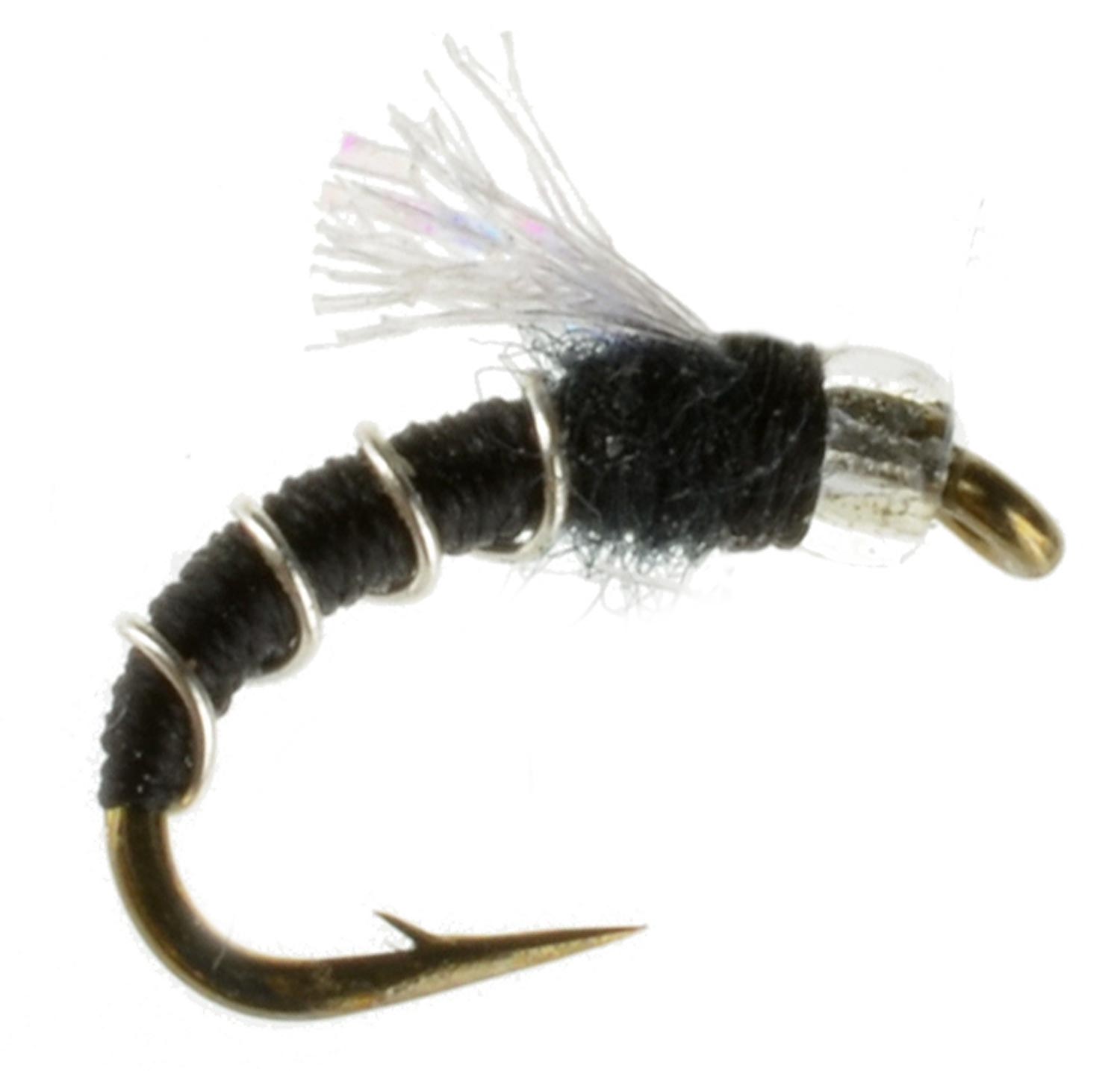MNFT 10Pcs #10 Zebra Black Mosquito Fly Trout Fishing Dry Flies Artificial  Fishing Bait Flies