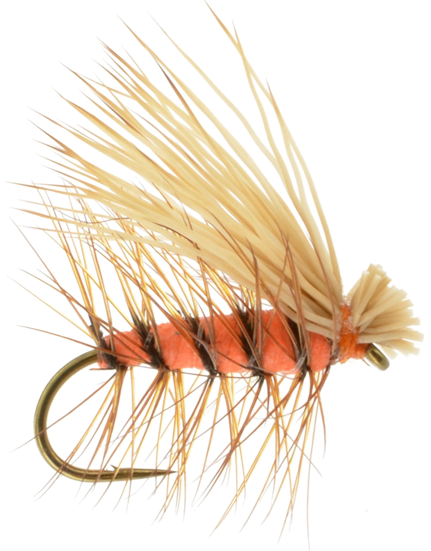 Foam Elk Hair Caddis - Orange, Fly Fishing Flies For Less