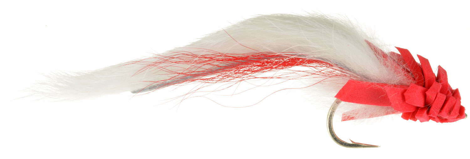 Foam Head Tarpon Toad White & Red Fly Fishing Flies For Less