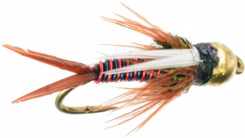 Hotwire Prince Nymph Tungsten Bead - Blue & Red