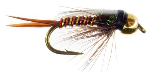 Hotwire Prince Nymph Tungsten Bead - Red & Yellow