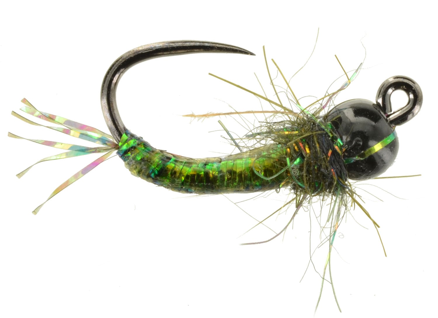 Jiggy Caddis Larva Tungsten Bead Olive Fly Fishing Flies For Less