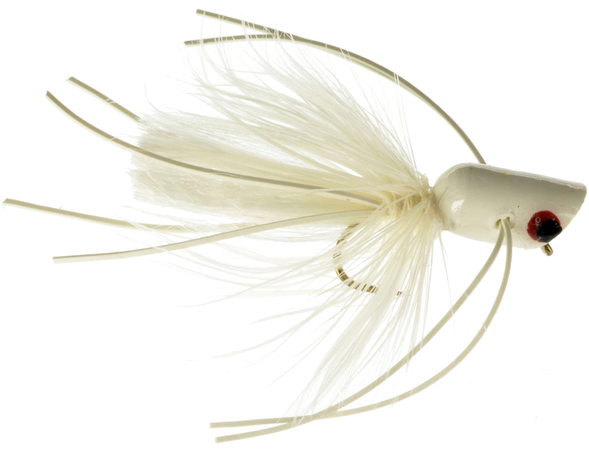 Micro Popper - White, Fly Fishing Flies For Less
