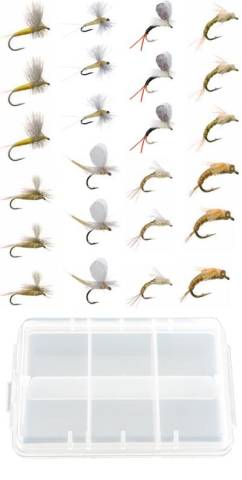 Pale Morning Dun (PMD) Collection: 24 Flies + Fly Box