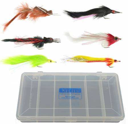 Pike & Muskie Fly Collection: 6 Flies + Fly Box