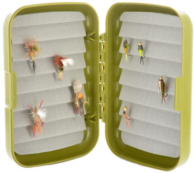 Zinger & Forceps Fly Fishing Standard Gift Clear Ripple Foam Fly Box Nippers 