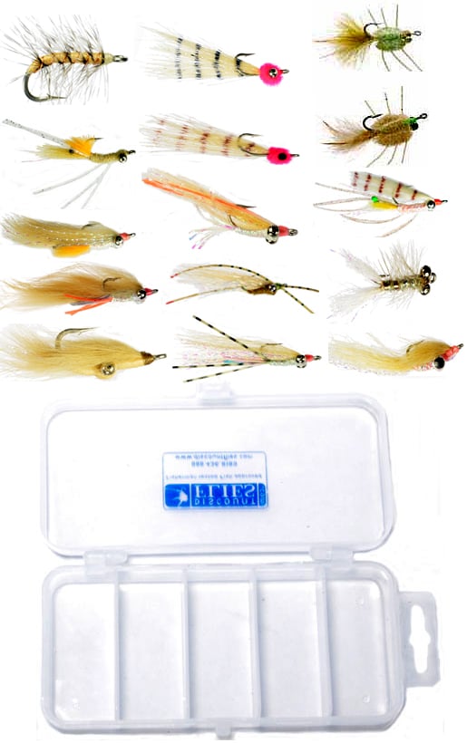 Rod Hamilton Bonefish DIY Fly Collection: 15 Flies + Fly Box, Fly Fishing  Flies For Less