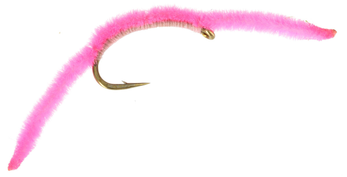 One Dozen 12 Bead Head Pink San Juan worm size 12 fishing flies N6H