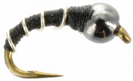 Zebra Midge Tungsten Bead - Black