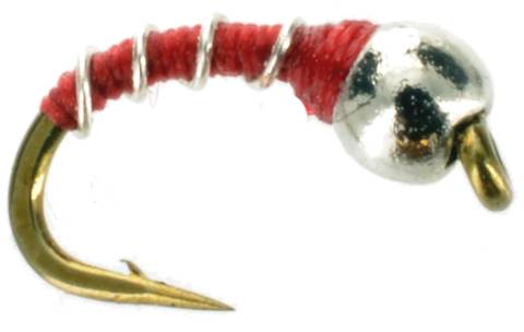Zebra Midge Tungsten Bead - Red