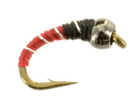 Zebra Midge Beadhead Two Tone Red & Black